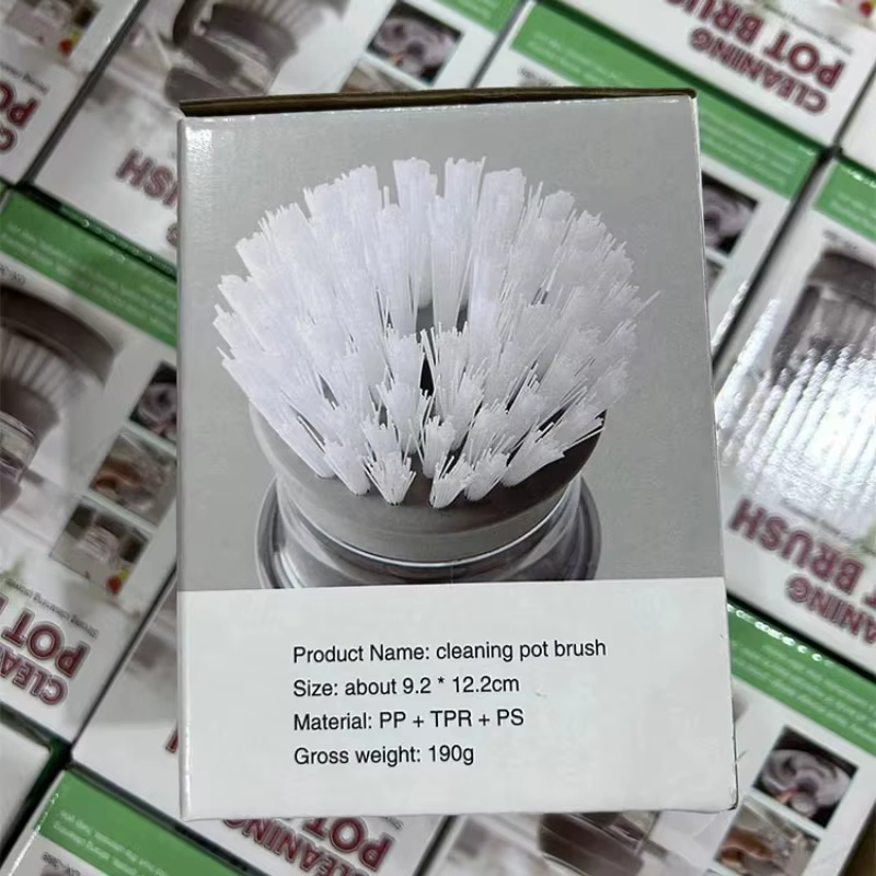 Brosse de nettoyage et dégraissage pour cuisine, type presse, avec ajout automatique de liquide, pour lave-vaisselle et nettoyage domestique