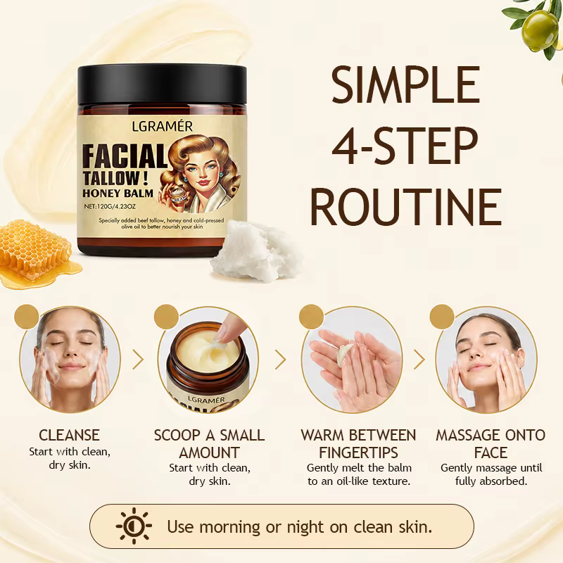 Baume Crème Visage au Suif et au Miel