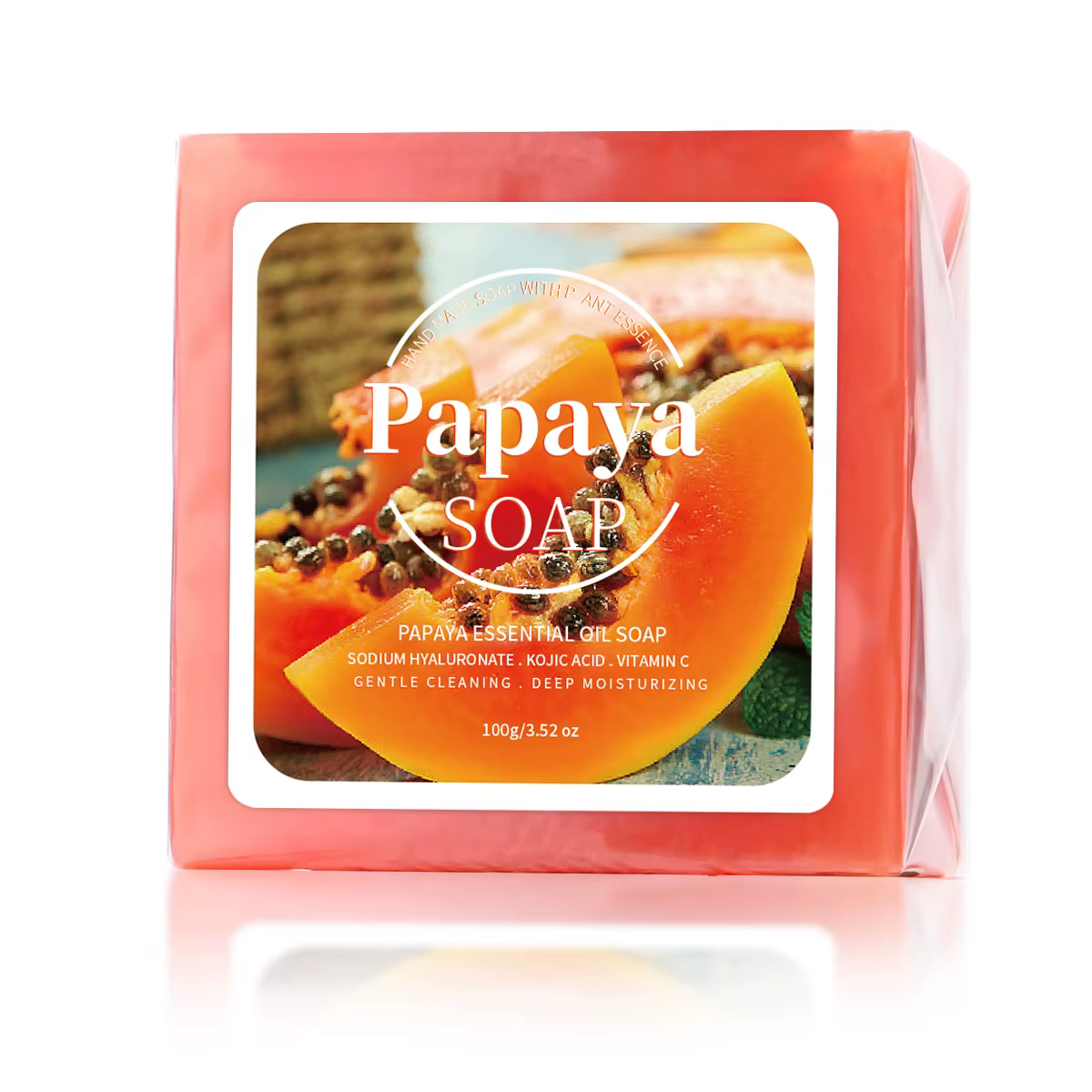 100g B + extrait de papaye savon nourrissant fait à la main nettoyage en profondeur blanchissant