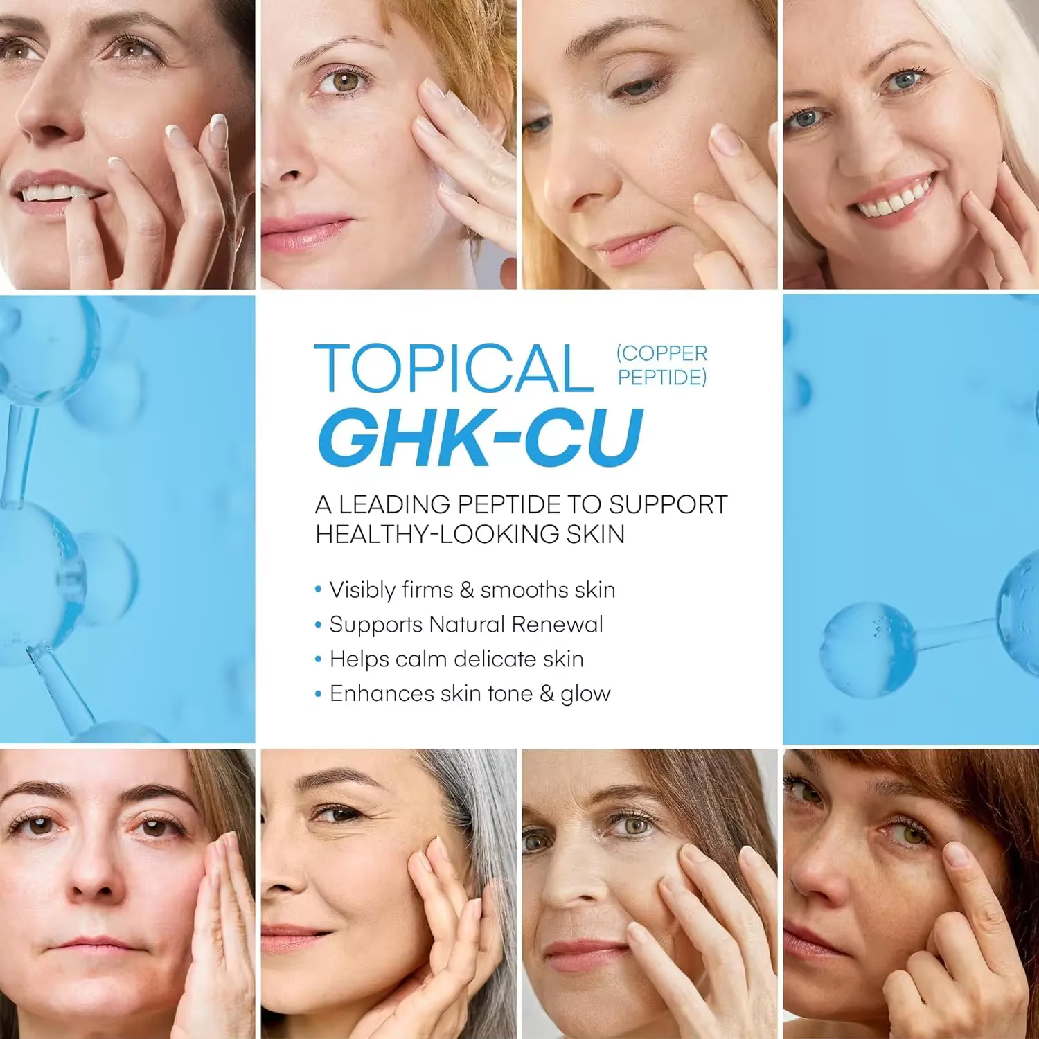 Baume Hydratant Bleu 2026 avec Peptides de Cuivre GHK-Cu et Suif de Bœuf : Soin au Miel de Manuka pour Peaux Sèches et Matures