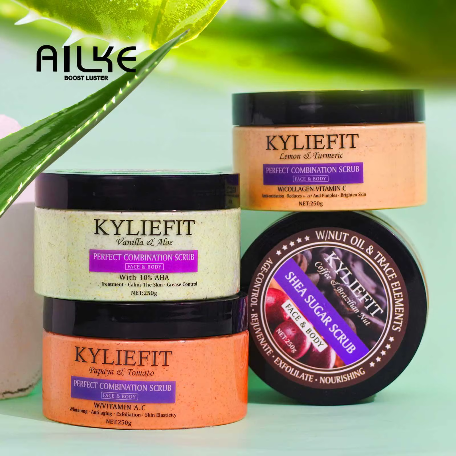 KYLIEFIT Exfoliant naturel au sel pour le corps et le visage