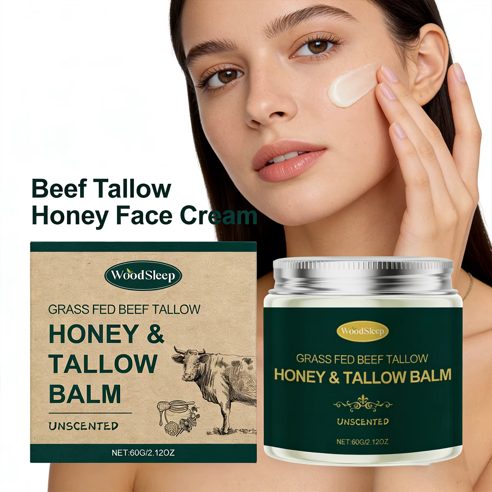 Crème pour le visage au suif de bœuf et au miel