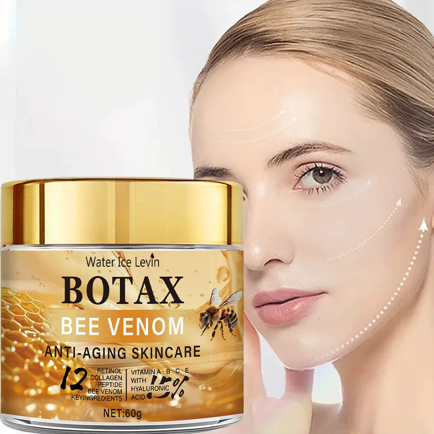 Crème Visage aux Peptides et Venin d'Abeille - Hydratation Repulpante