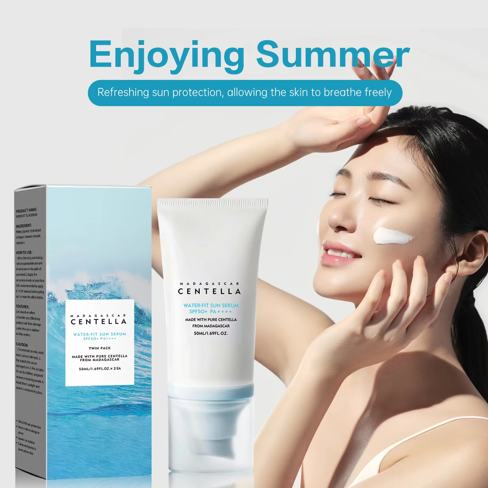 Crème solaire SPF50+ PA++++ avec Centella – Protection UV forte