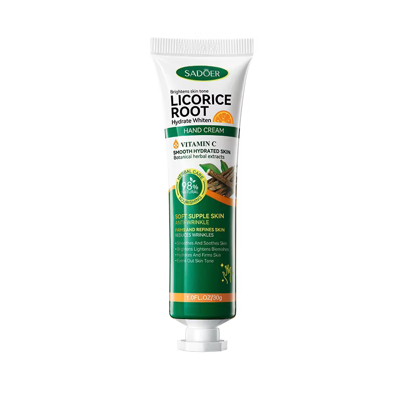 1/2 pièces SADOER vitamine C réglisse crème pour les mains hydratant nourrissant éclaircissant