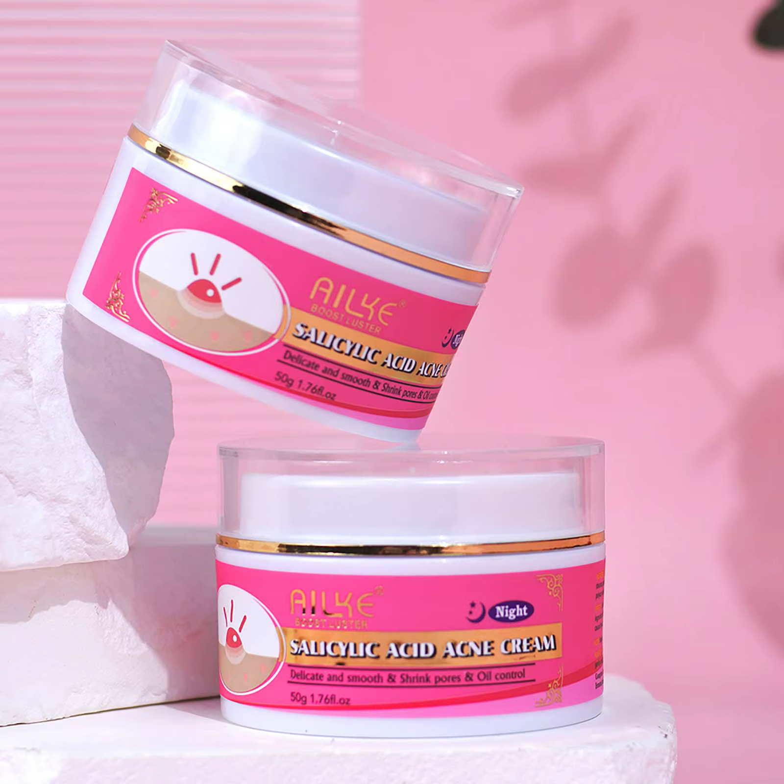 AILKE Crème anti-acné pour le visage, éclaircissante, nettoyante, réduit les points noirs, les taches brunes, pour tous les tons de peau, crème pour le visage, 50 ml