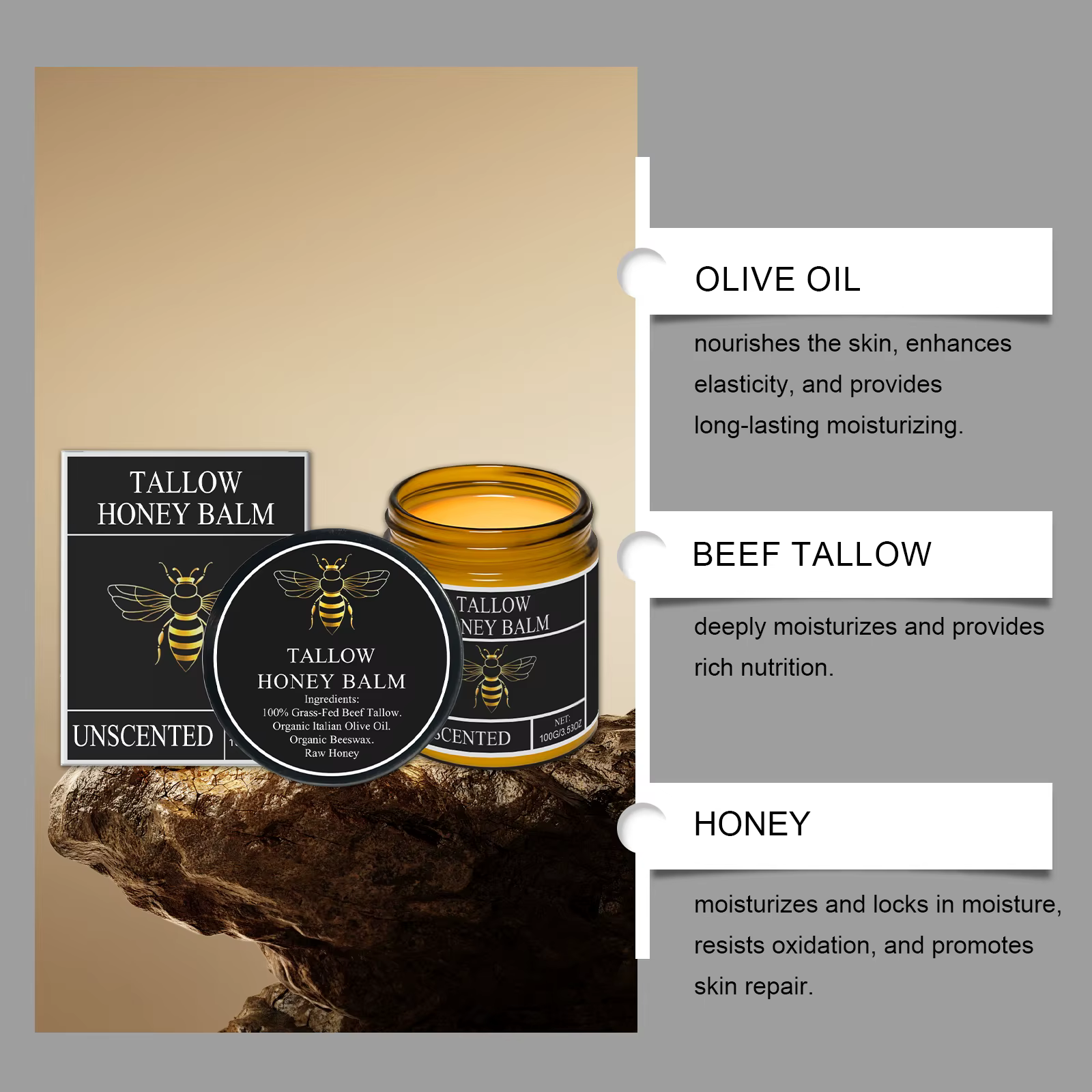 Tallow de boeuf pour la peau