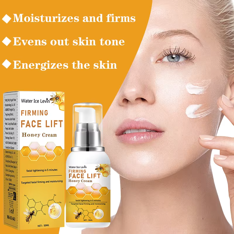 Crème de lifting instantanée au miel et pour la peau ferme