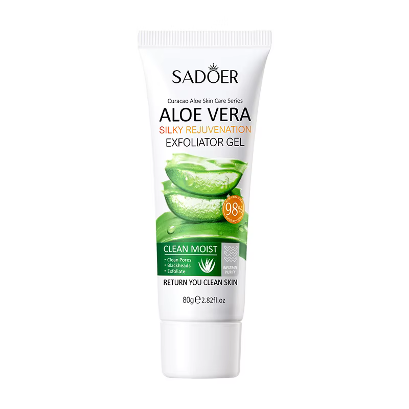 SADOER Gel Nettoyant Exfoliant Visage à l'Aloe Vera – Nettoyage Profond