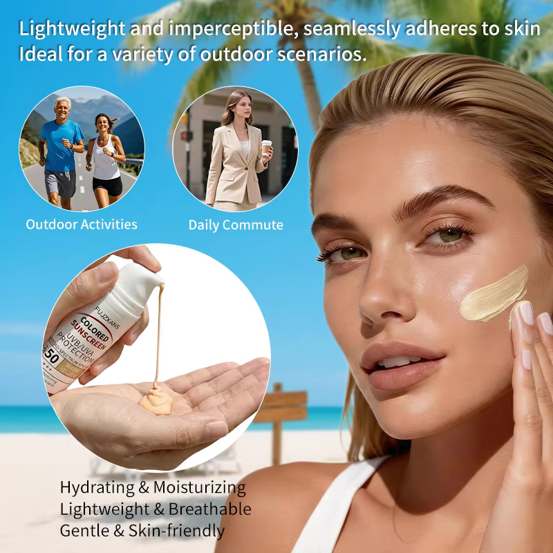 Crème solaire teintée - Effet peau de verre instantané