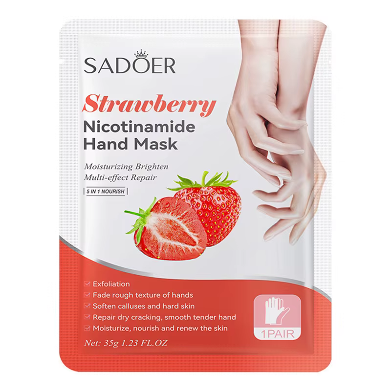 6 paires SADOER fruits masque pour les mains avocat miel pêche papaye cerise fraise vitamine C masques hydratants