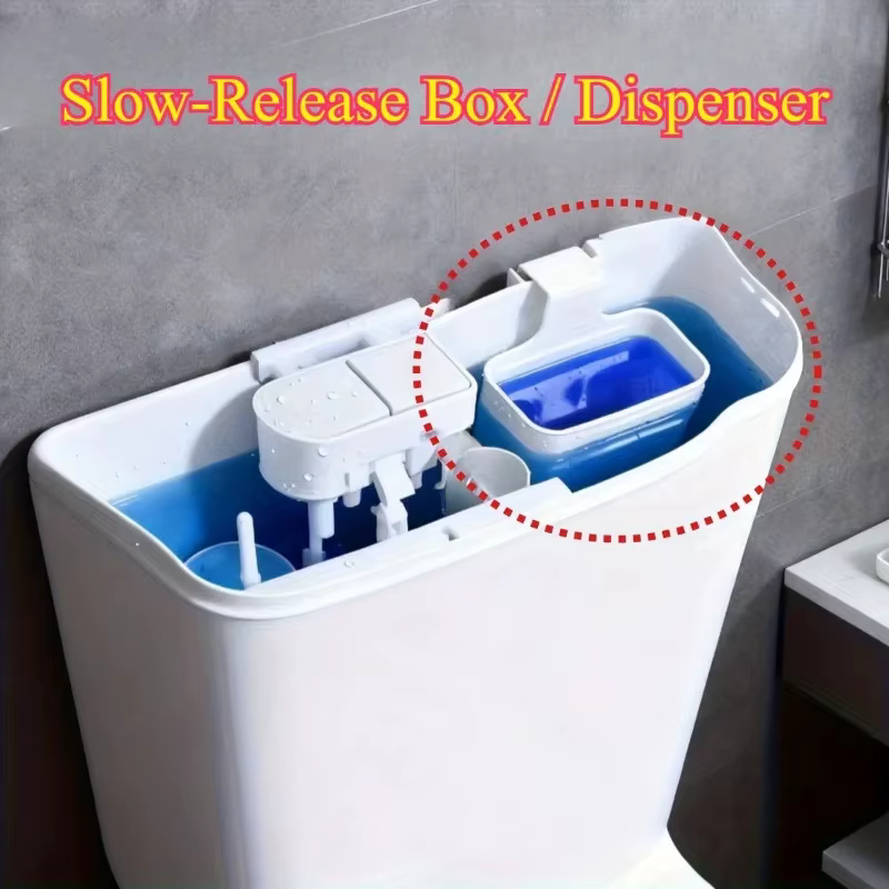 Distributeur de nettoyant solide pour toilettes - Pièce de rechange pour réservoir, Boîte tampon nettoyante pour cuvette de toilettes, Distributeur suspendu à libération lente, Prolonge le temps de ne