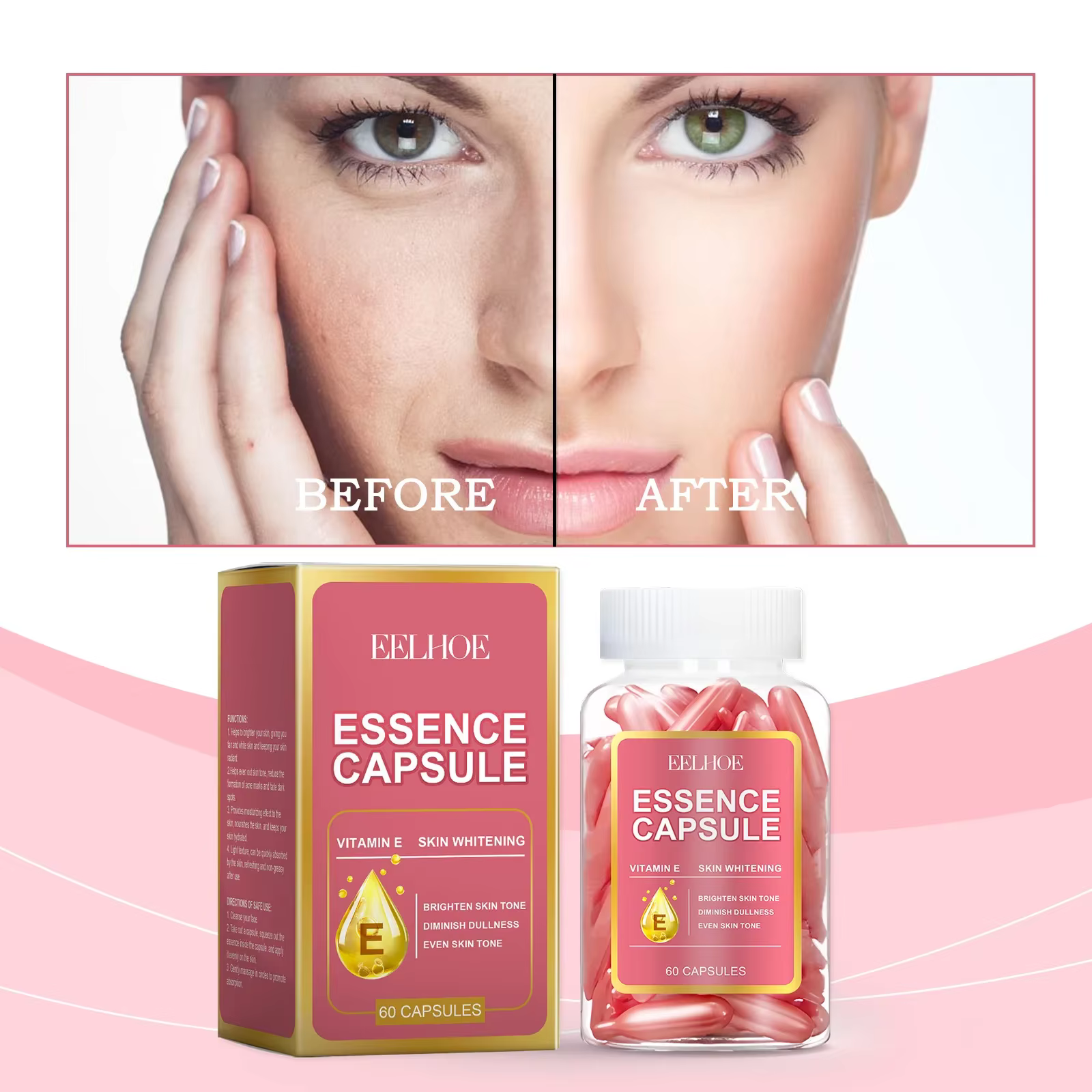Capsule dissolvant de taches foncées de vitamine E ﻿ Visage