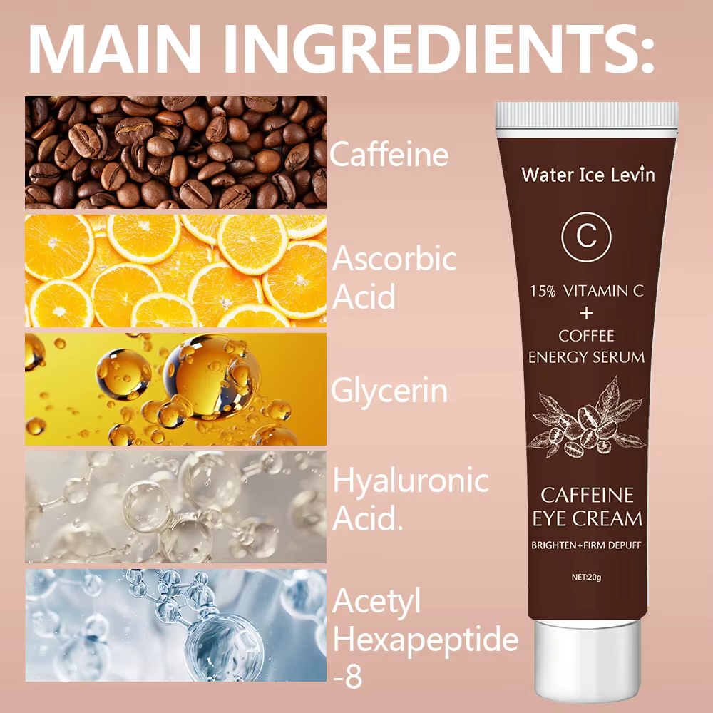 Crème pour les yeux à la caféine avec 15% de vitamine C pour éclaircir les cernes et resserrer la peau