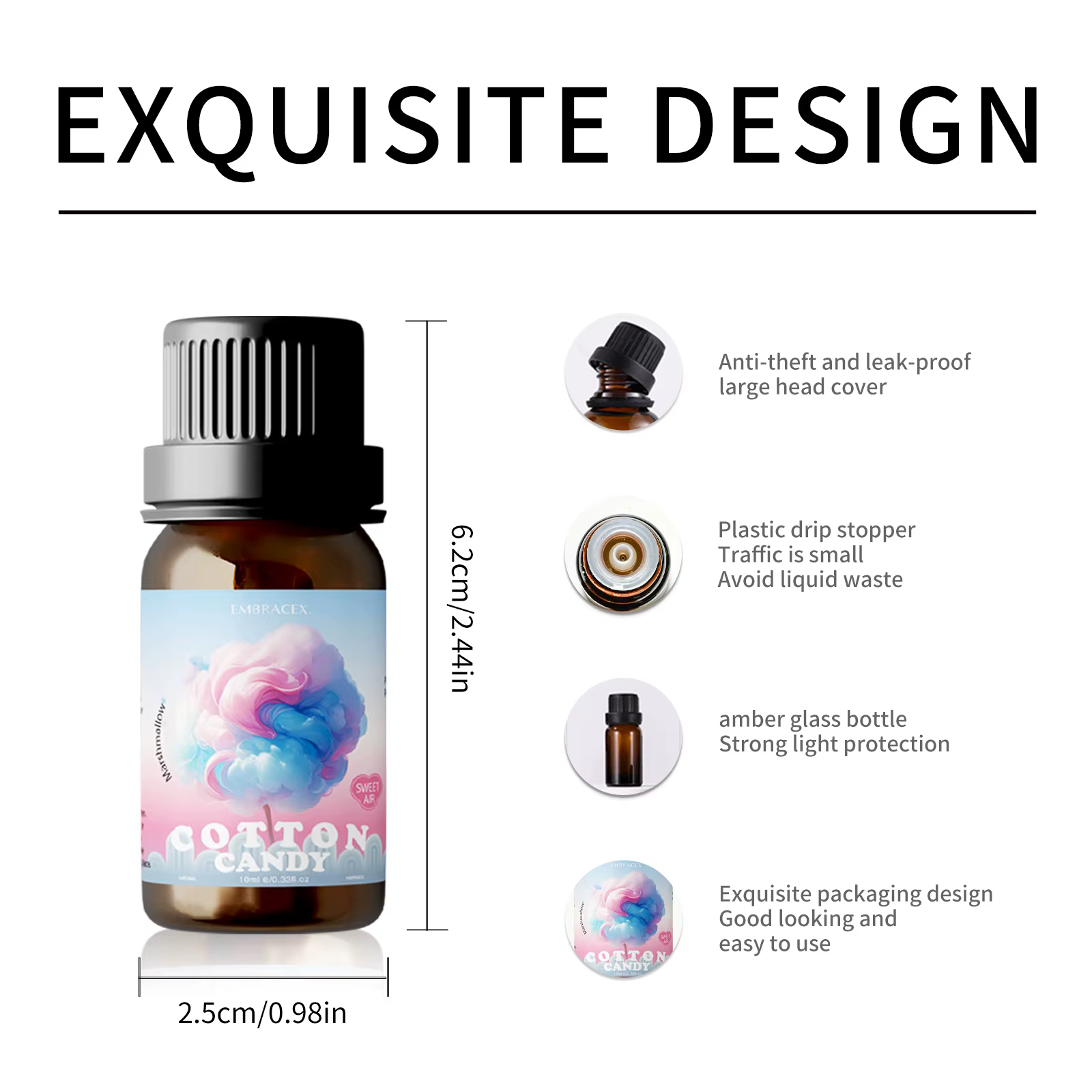 Huiles parfumées à la guimauve/à la barbe à papa de 10 ml