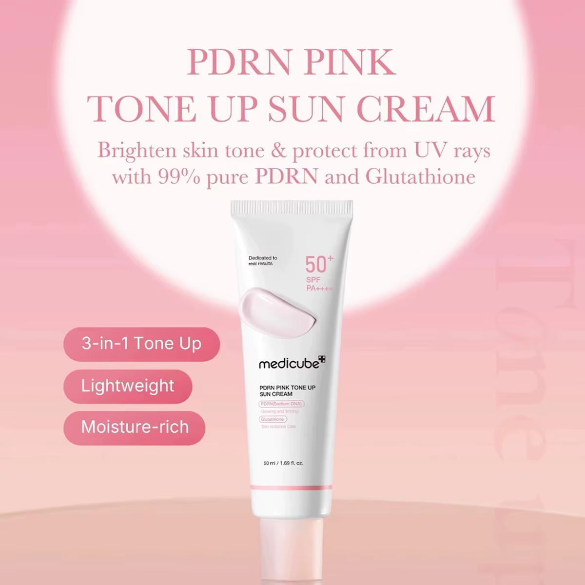 Crème solaire tonifiante Medicube PDRN PINK 50ml