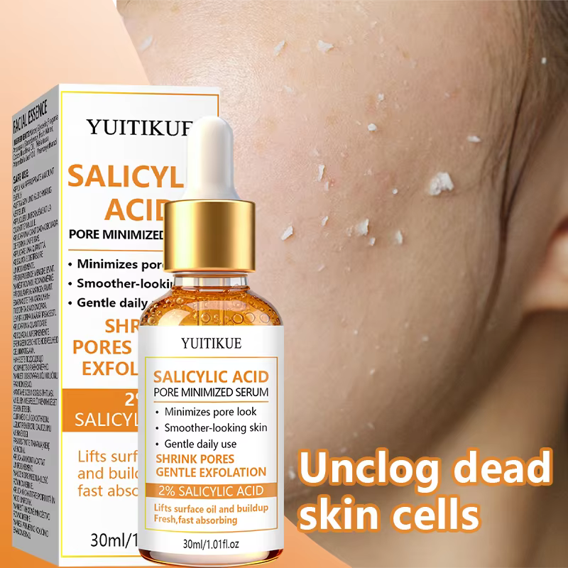 Sérum exfoliant à l'acide salicylique à 2% 30ml YUITIKUE Équilibrant le sébum Réduit les pores visibles Purifiant Affinant Soin de la peau du visage Essence