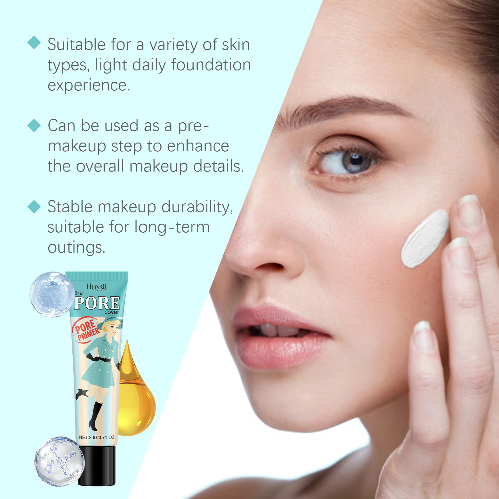 Apprêt de couverture des pores