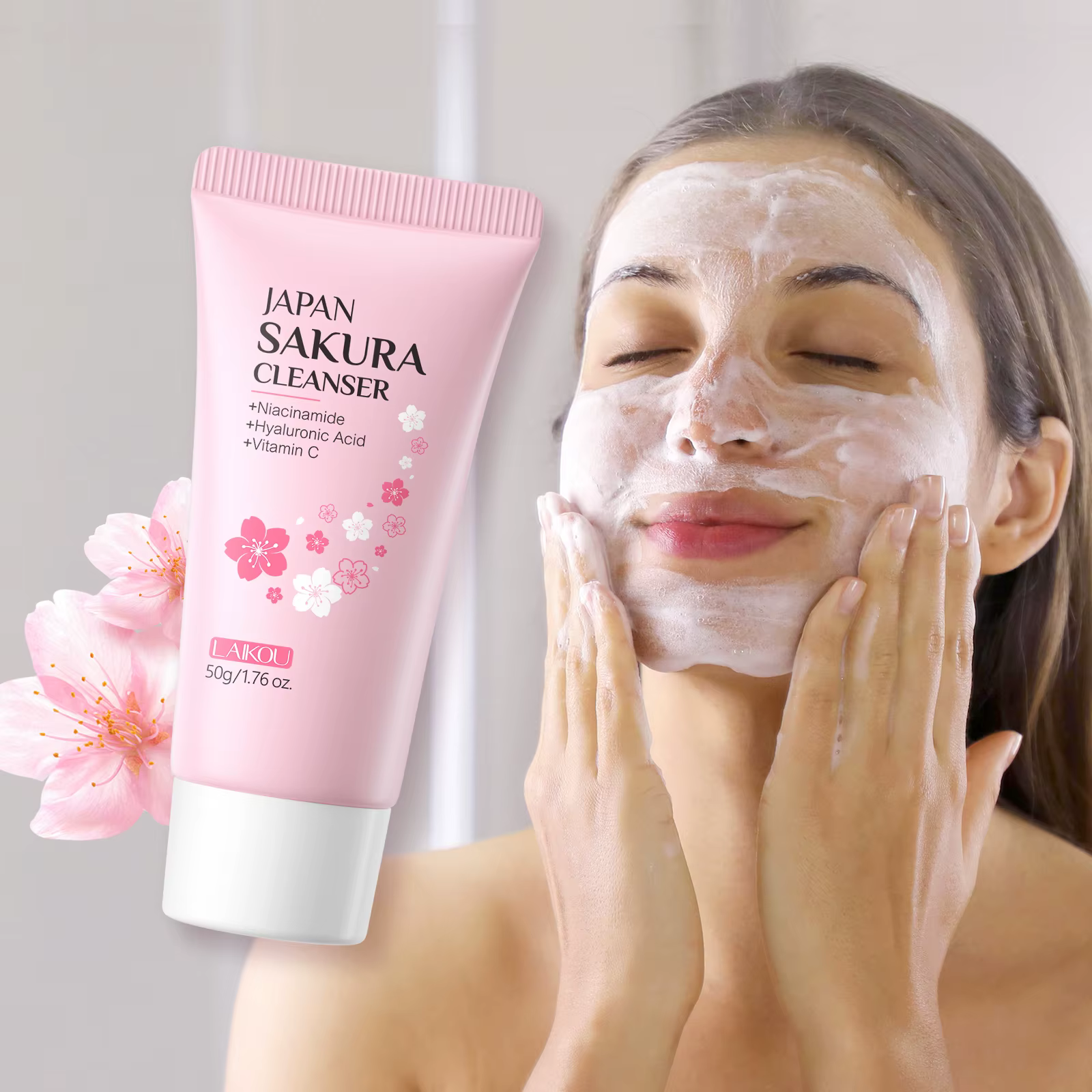 LAIKOU Japon Sakura Nettoyant pour le visage Contrôle de l'huile