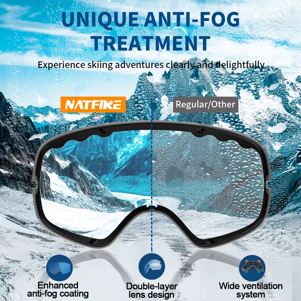 Lunettes de Ski Anti-buée Double couche UV400 grandes lunettes de Ski masque de Ski Snowboard hommes femmes lunettes de neige