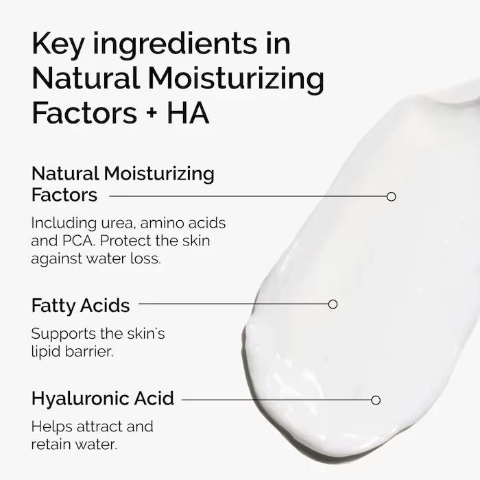 The Ordinary Natural Moisturizing Factors + Hyaluronic Acid Daily Moisturizer avec acides aminés et lipides dermiques pour une peau protégée