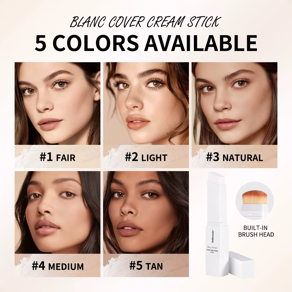 Lakerain Blanc couverture crème bâton conception à double extrémité fond de teint imperméable couverture voyage Bronze fond de teint crémeux maquillage naturel