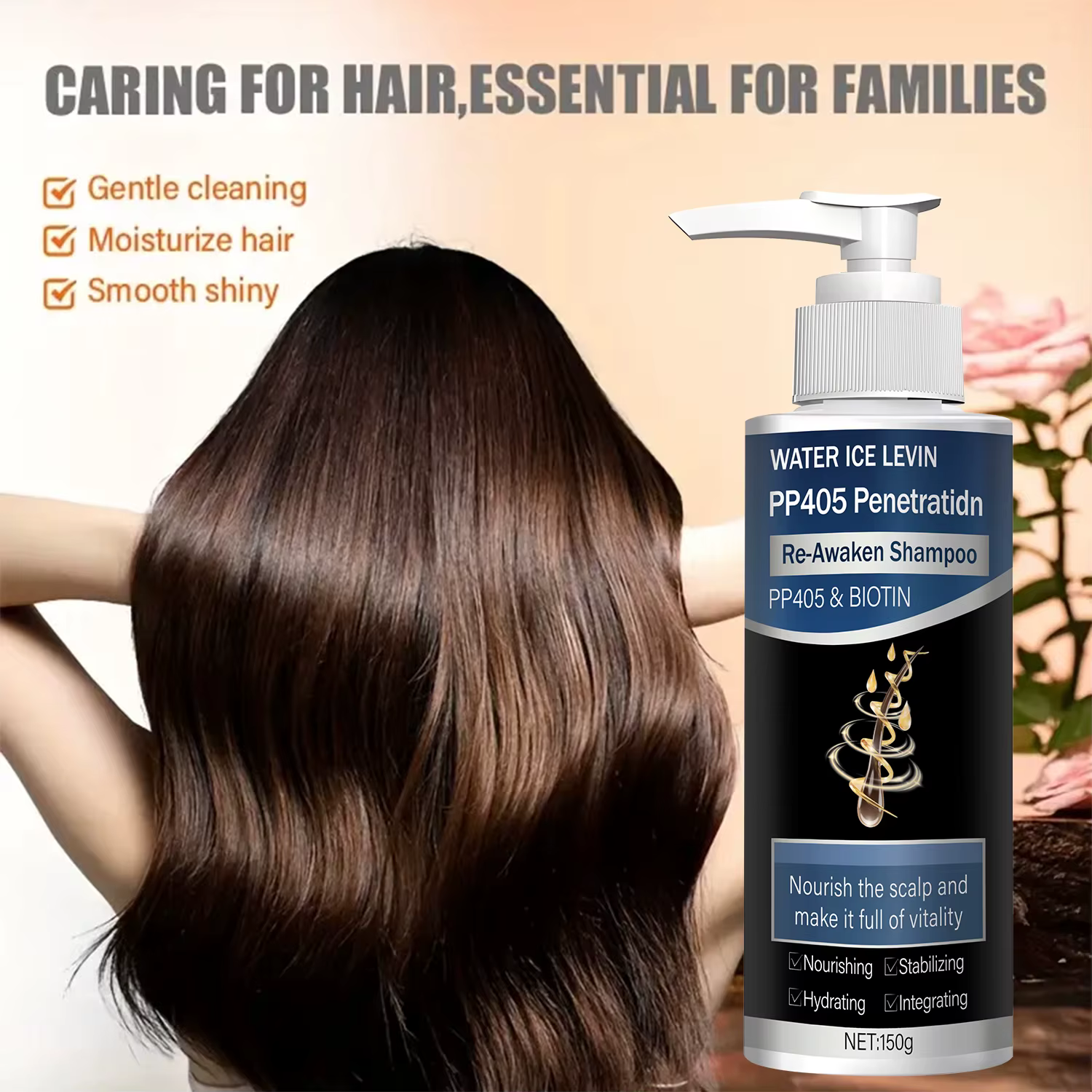 Shampooing Croissance Cheveux 1+1 Pack 150g Avec Biotine Collagène Kératine Vitamine C PP405 Pénétration Hydratant Réparation Soin Capillaire Pas Cher