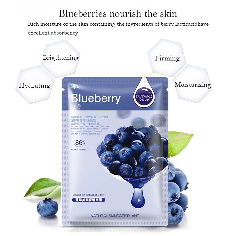 30 pièces Fruits frais masques faciaux soins de la peau du visage hydratant raffermissant
