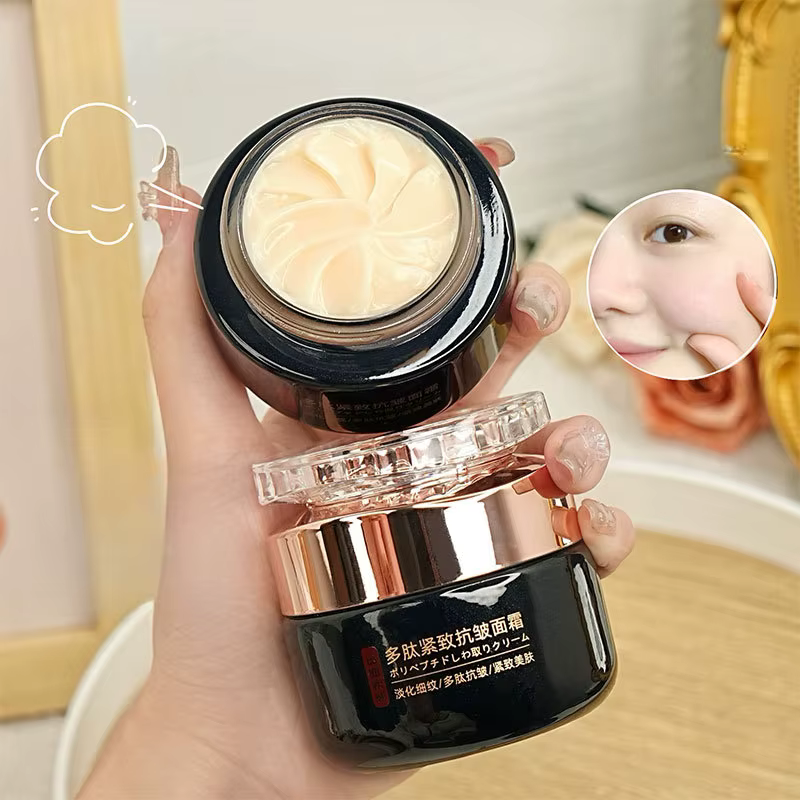 Crème Visage Anti-Rides Raffermissante au Polypeptide Hydratation Profonde Éclaircissante Peau Terne Minimise les