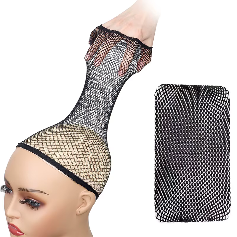 Filets à cheveux de bonne qualité en maille noire pour la confection de perruques, bonnets de perruque, filets pour perruques