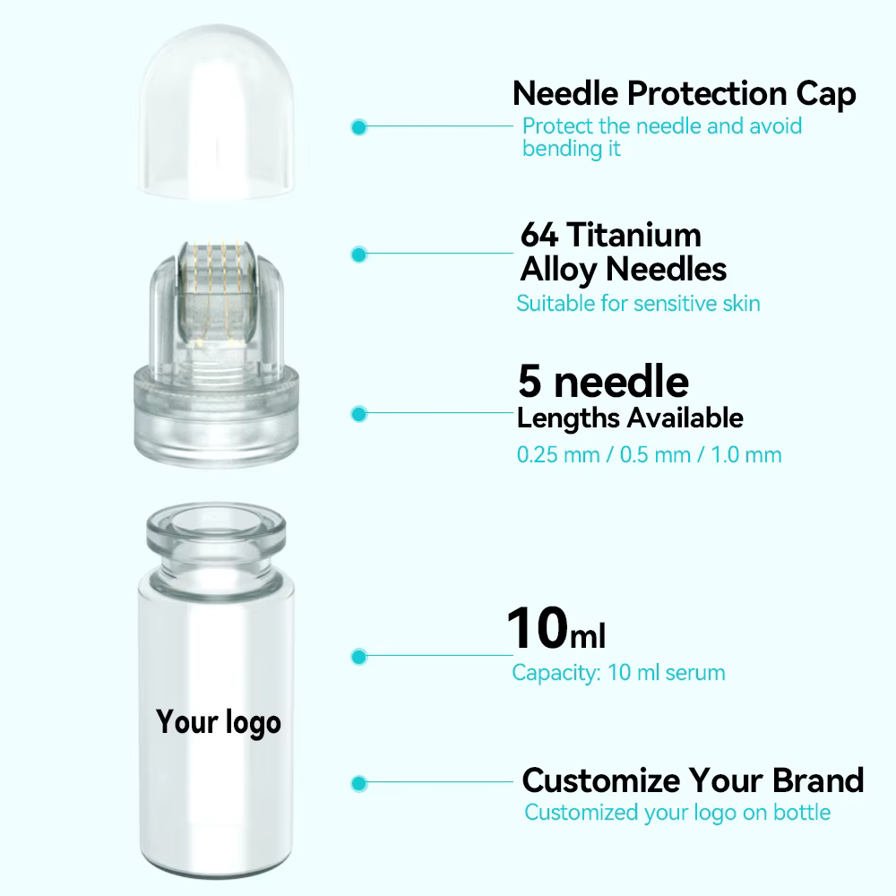 Lot de 5 cartouches de sérum pour dermaroller de microneedling 0