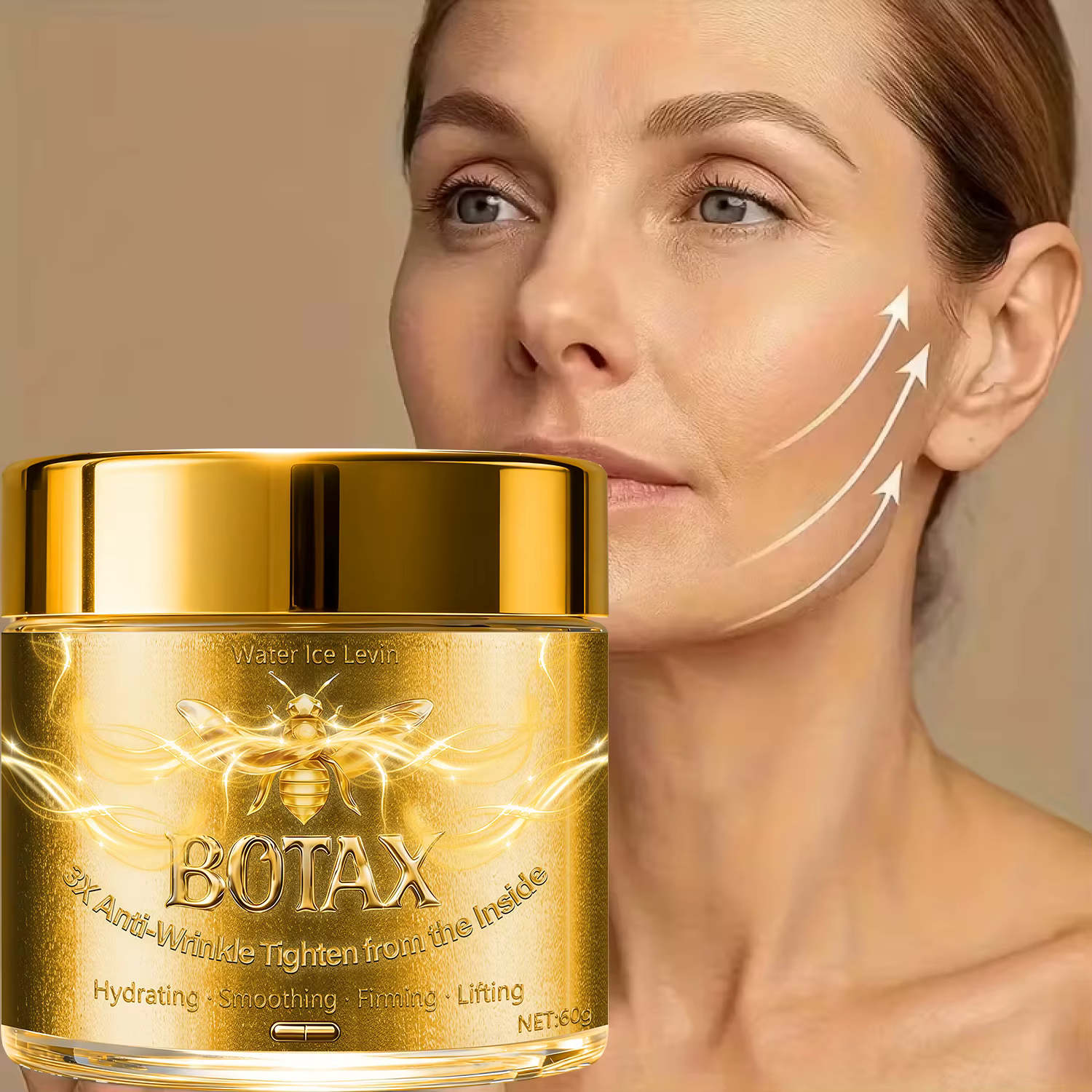 Crème visage anti-âge au venin d'abeille avec acide hyaluronique et rétinol