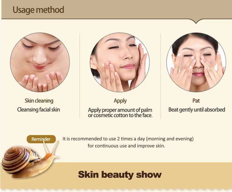 Crème visage escargot Resserre la texture de la peau et améliore la luminosité