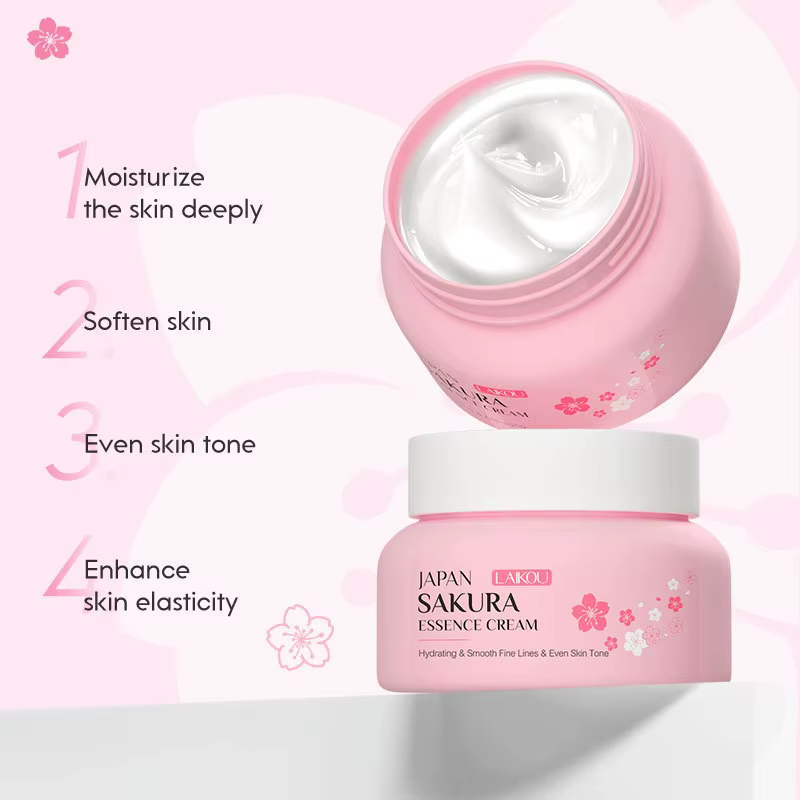 2 pièces LAIKOU japon Sakura Essence crème pour le visage fleur de cerisier lissant