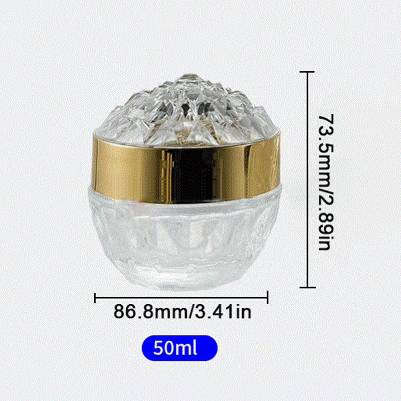 Pot de crème pour le visage en verre avec couvercle