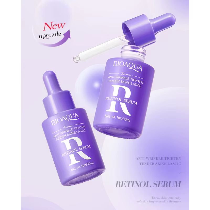 BIOAOUA Sérum Rétinol Hydratant Anti-Âge Anti-Rides Reafirmant et Éclaircissant Le Ton de la Peau 30 ml