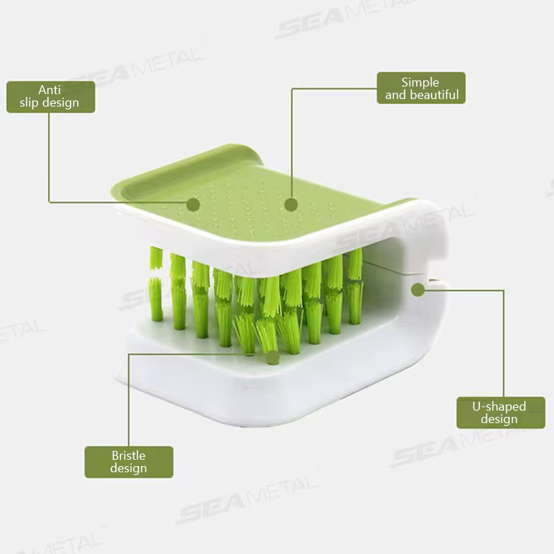 SEAMETAL – outil de nettoyage de ceinture de sécurité intérieure de voiture, plateau pliable Double face en forme de U, brosse éponge, protège-mains de ceinture de sécurité, détails de voiture