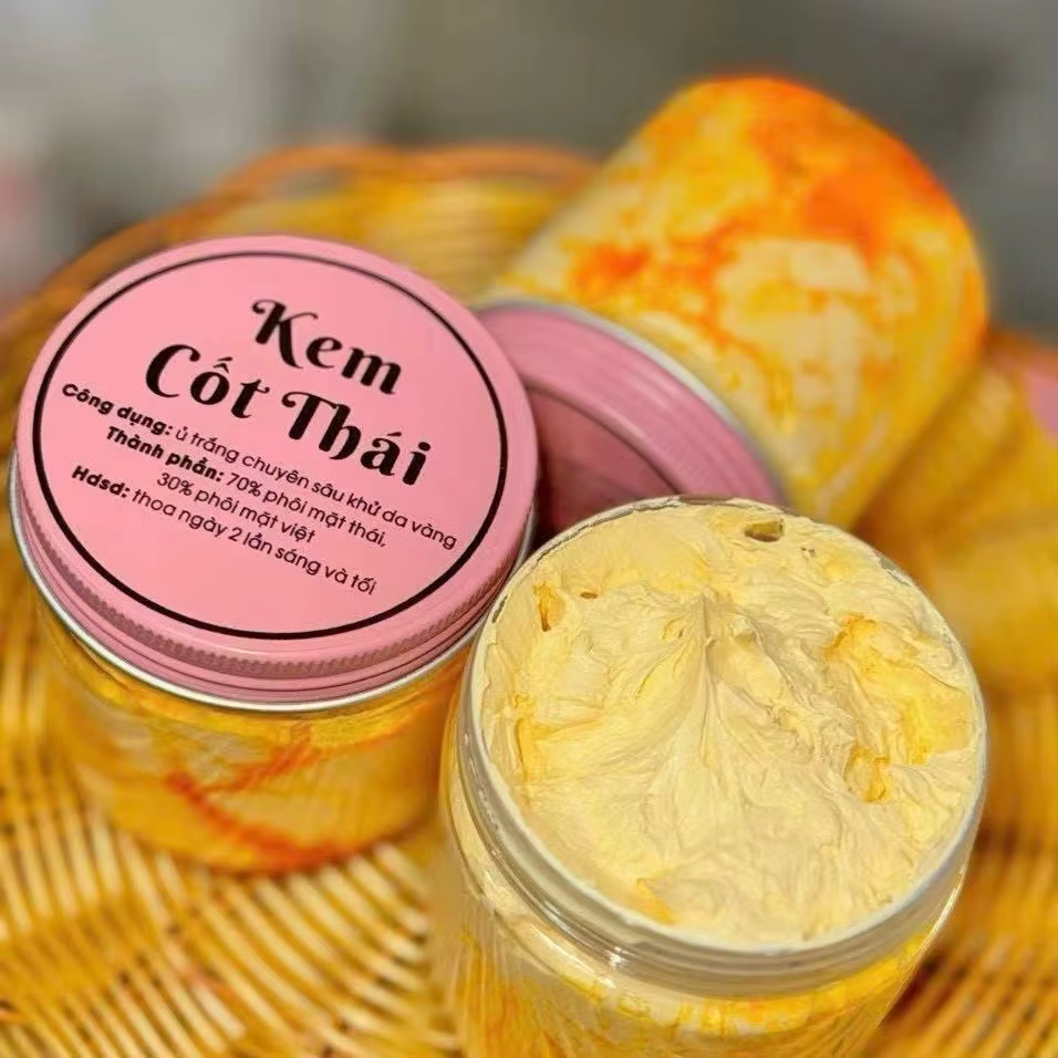 Saussurea Costus Crème pour le corps à base de plantes thaïlandaises 200g - Formule de luxe Elixir en or 24 carats déjeunissant ​