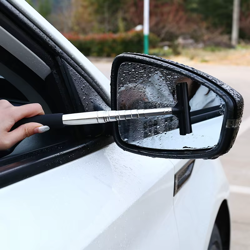 Outil de nettoyage d'essuie-glace de rétroviseur de voiture, nettoyeur de brume de verre automatique, grattoir, accessoires de voiture, poignée, brosse de nettoyage de vitres télescopique