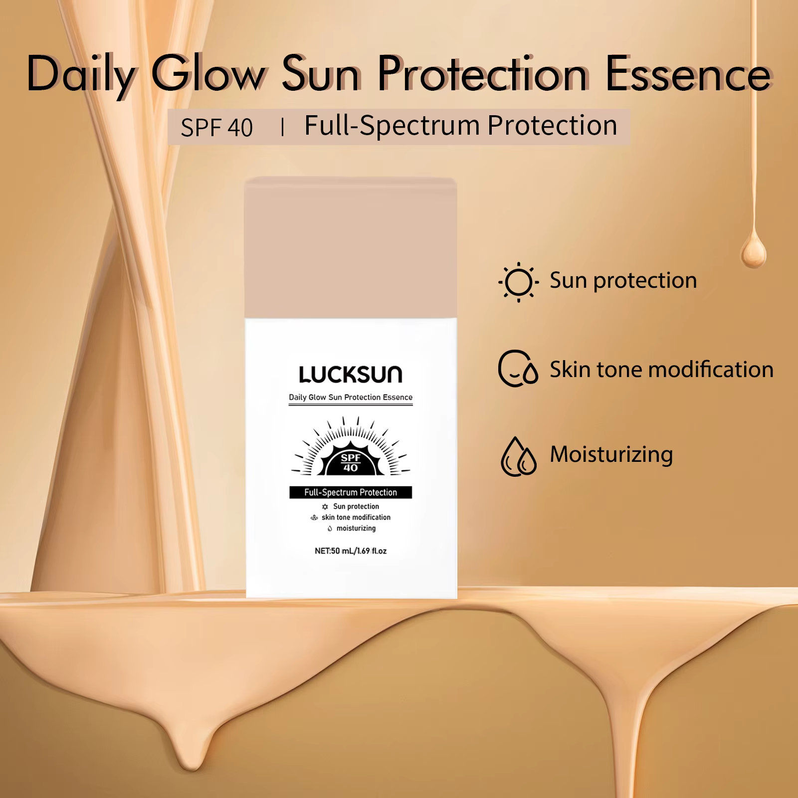 Crème solaire teintée adaptative au teint SPF40 50ml - Protection UV hydratante 3-en-1