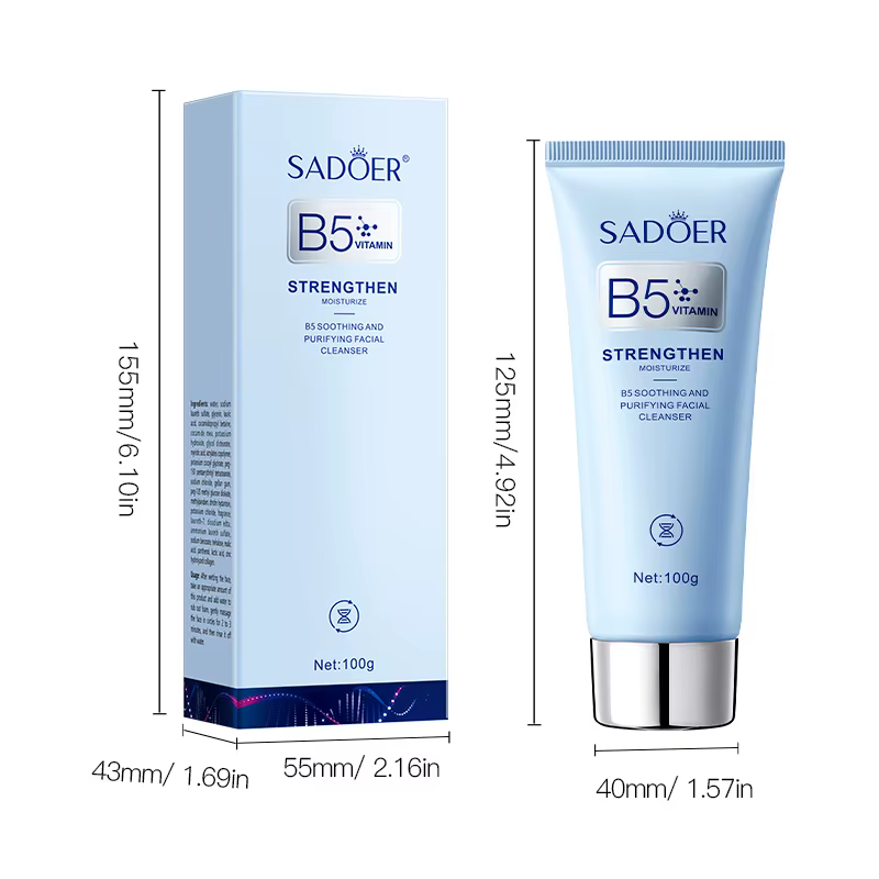 SADOER Nettoyant Visage Moussant à la Vitamine B5 Hydratant