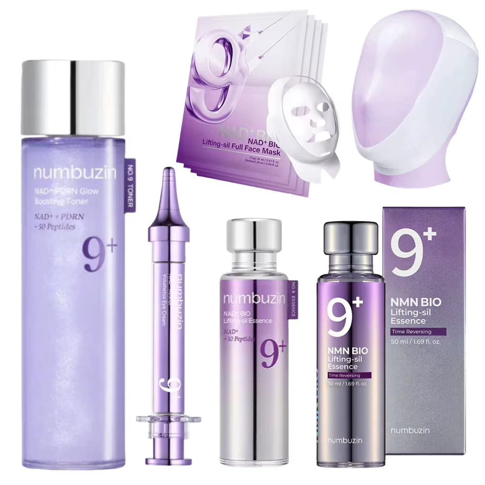 Ensemble de soins de la peau Numbuzin NO.9 NAD+ BIO de Corée - Masque facial complet Lifting-sil