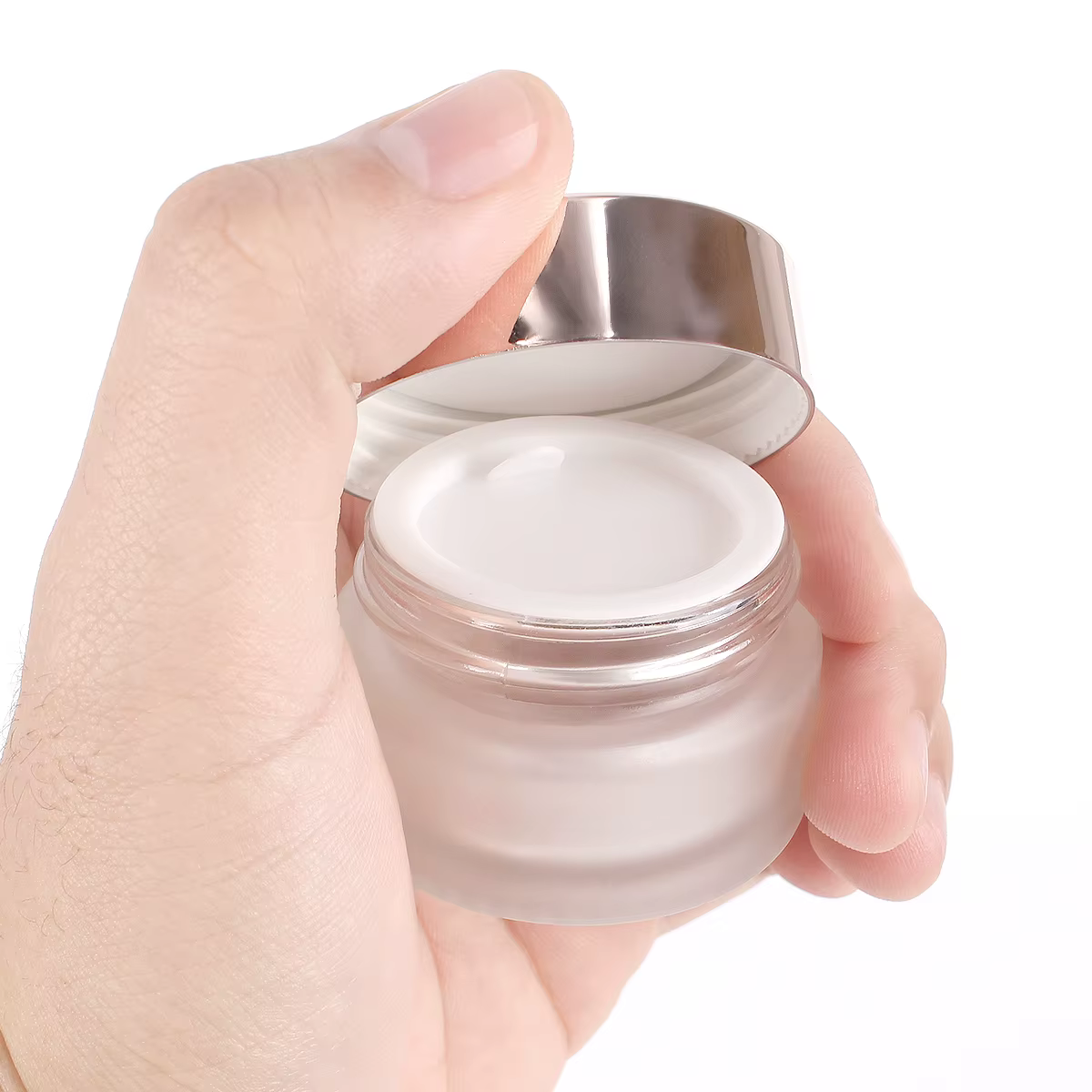 Récipient d'emballage cosmétique HI avec couvercle en or rose