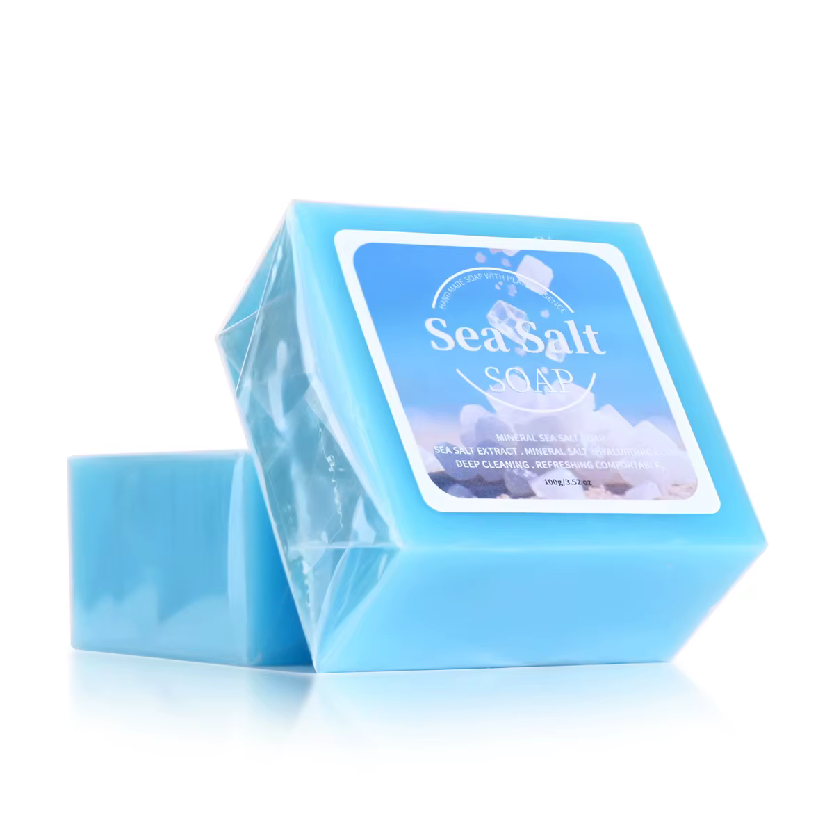 B + acide hyaluronique sel de mer nettoyage en profondeur savon fait main