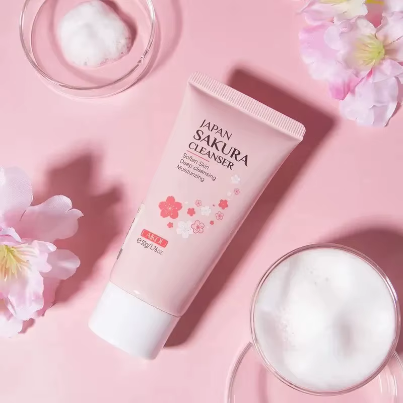 LAIKOU Sakura nettoyant doux nettoyage en profondeur contrôle de l'huile hydratant rétrécit les Pores visage soins de