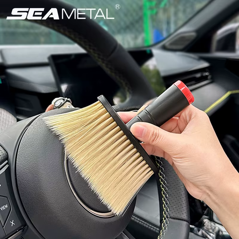 SEAMETAL brosse de lavage de voiture dépoussiéreur voiture climatiseur sortie dépoussiéreur brosse à poils souples brosses pour outils de nettoyage de voiture