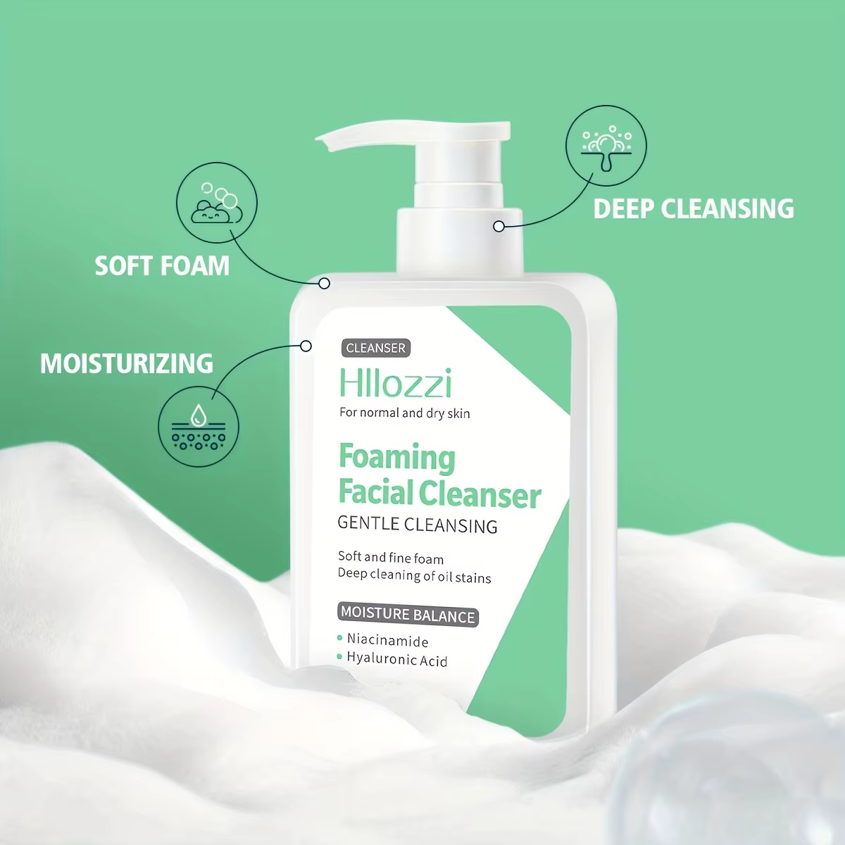 Niacinamide nettoyant pour le visage nettoyage acné contrôle de l'huile dissolvant de points noirs rétrécissement des Pores supprimer la graisse soins de la peau