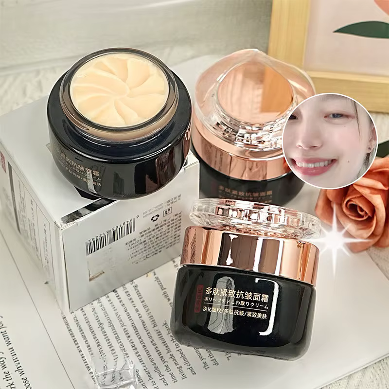 Crème Visage Anti-Rides Raffermissante au Polypeptide Hydratation Profonde Éclaircissante Peau Terne Minimise les