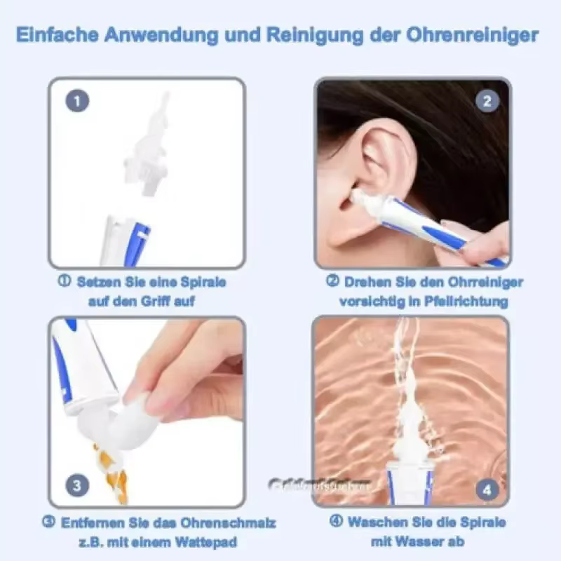 Nettoyeur d'oreille en spirale, ensemble de cuillères en Silicone avec 32 spirales en Silicone pour dissolvant de cire personnel, nettoyage de beauté, outils de soins de santé