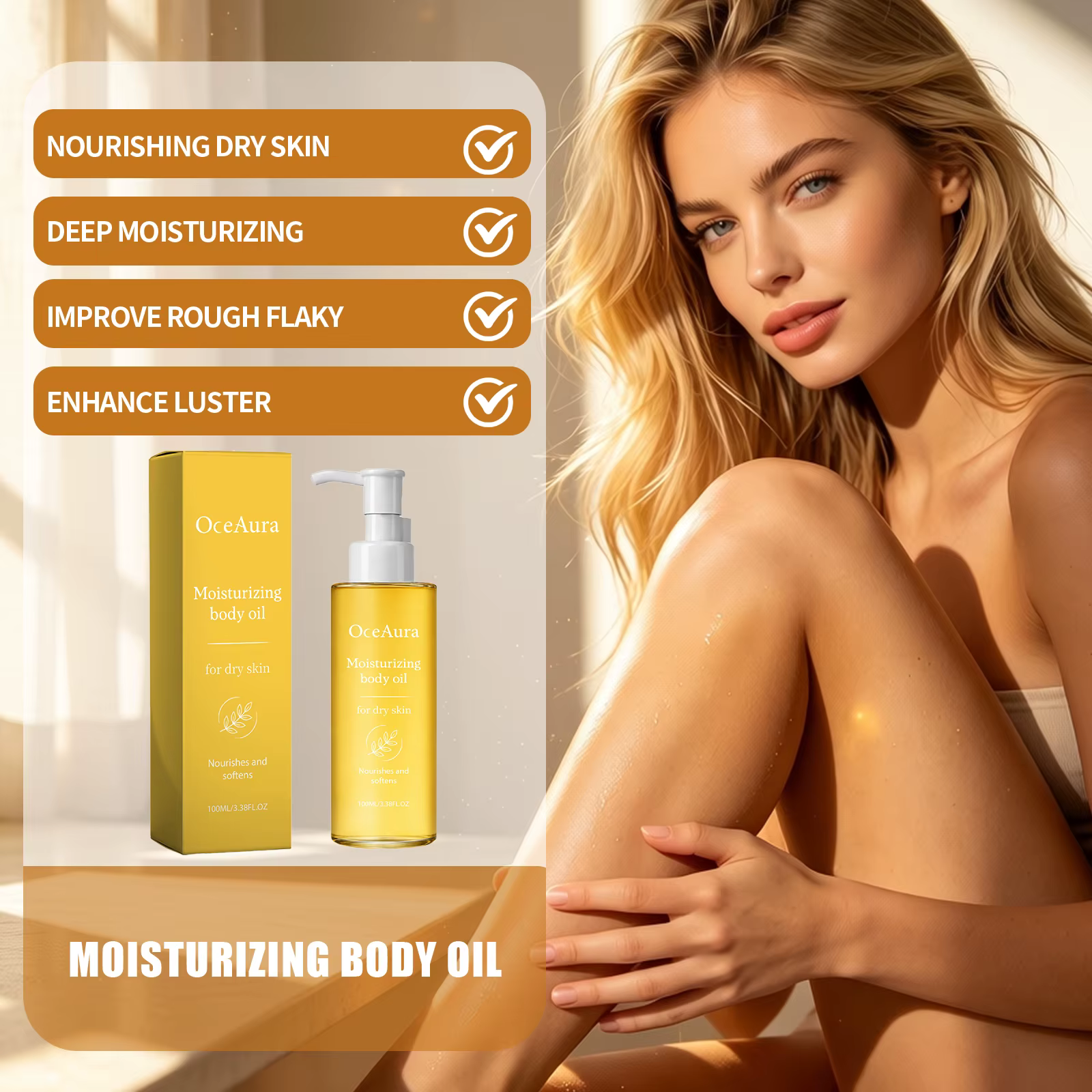 Huile Corporelle Hydratante Peaux Sèches Absorption Rapide Nourrissante Naturelle Adoucissante Légère Soin Non Gras Éclat Hydratant